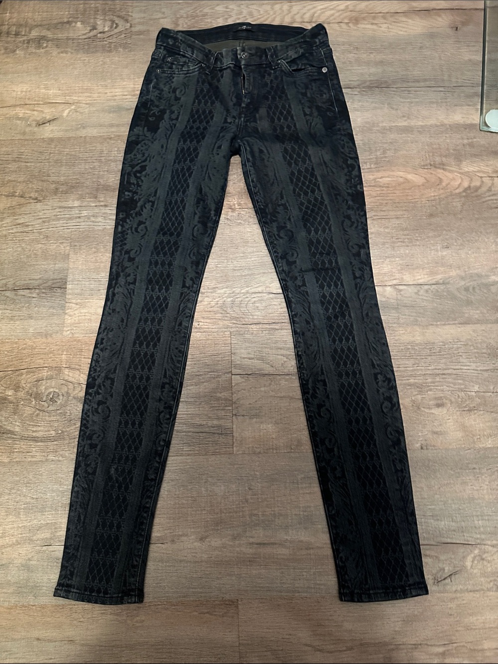 7 for all man kind  Black Laser Skinny Jeans